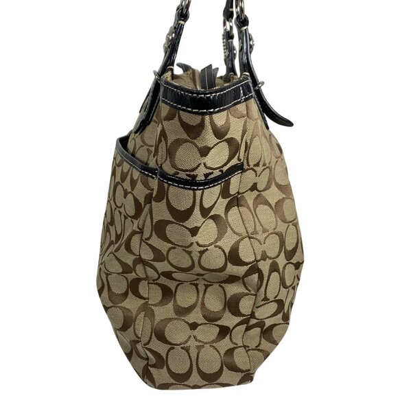 COACH Gallery Signature Jacquard North South Tote Shoulder Bag F16566 + Tag - Picture 6 of 12